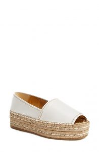 Prada Open Toe Leather Espadrilles