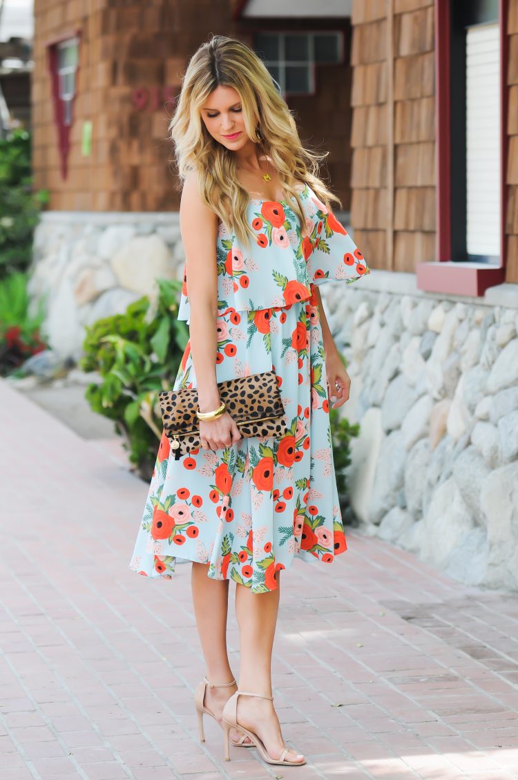 Floral Dress + Leopard Clutch | Sapphire Diaries