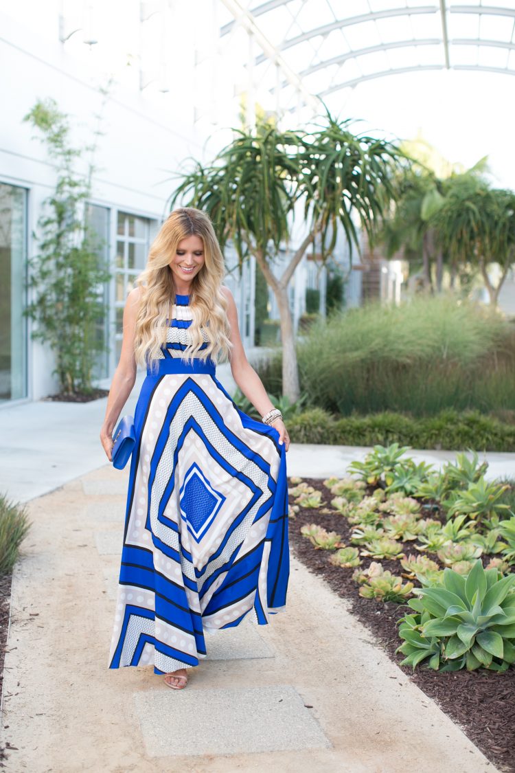 Blue and White Maxi Dress | Sapphire Diaries