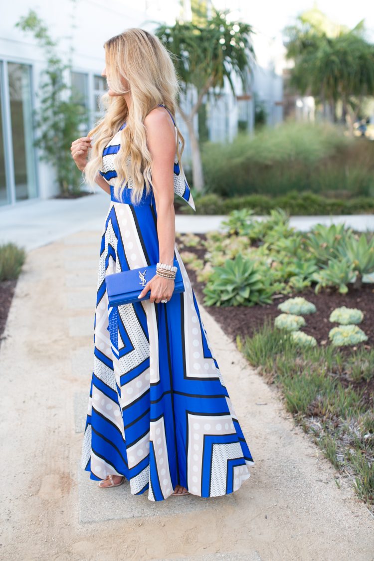 Blue and White Maxi Dress | Sapphire Diaries