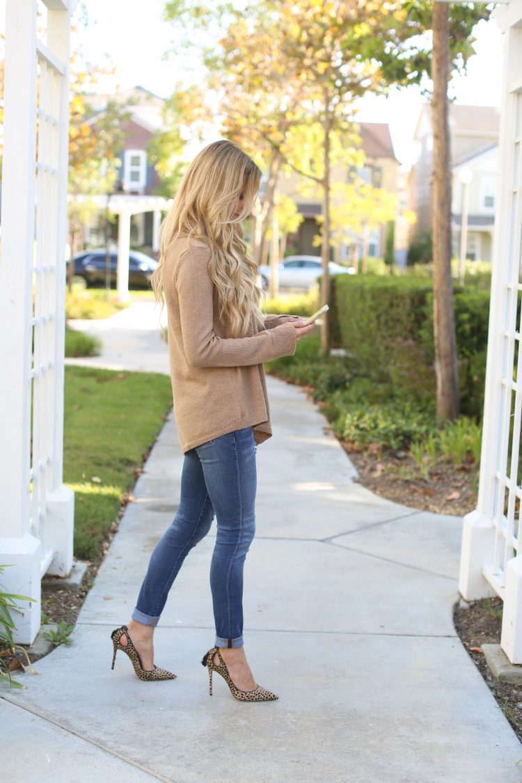 Camel Cowl Neck Sweater | Sapphire Diaries