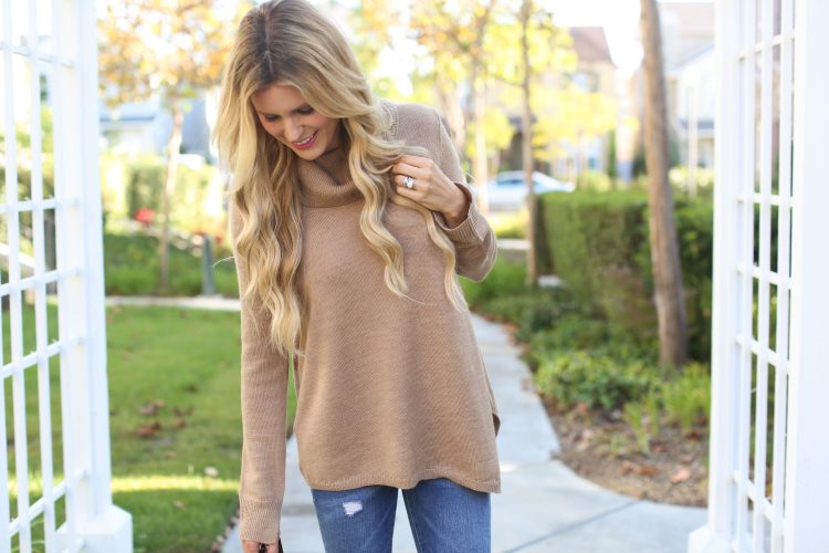Camel Cowl Neck Sweater | Sapphire Diaries