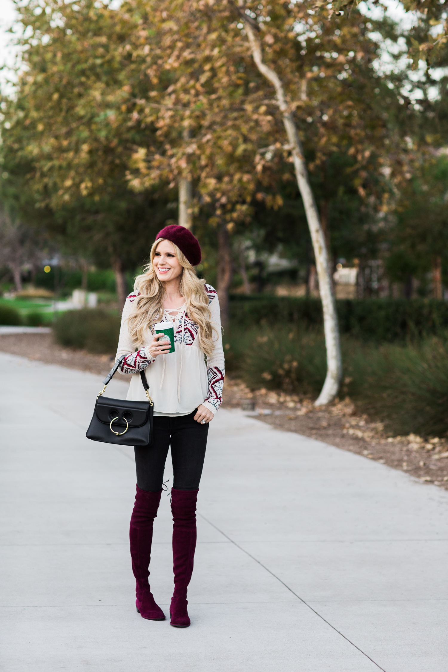 Black Jeans Over Knee Boots